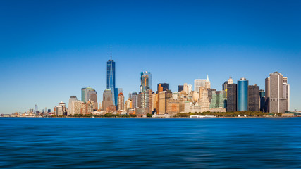Naklejka premium South-East view of the cityscape of Lower Manhattan, New York City, USA