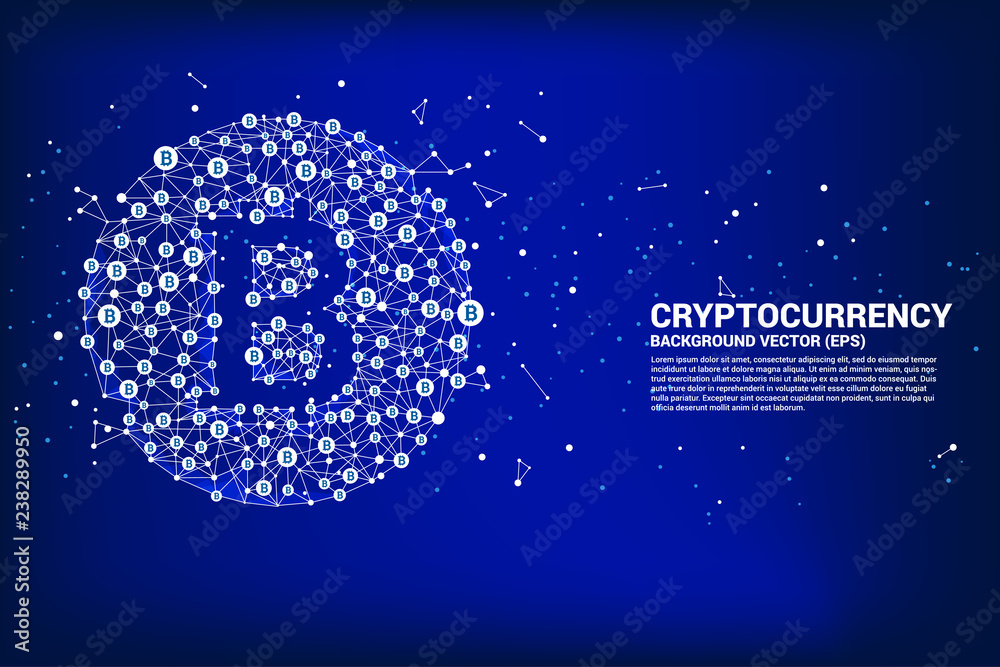 Aufkleber vector bitcoin icon from polygon dot connect line. concept for cryptocurrency technology and financi