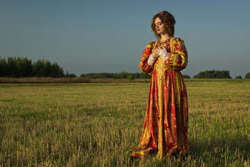 Queen in vintage dress