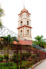 Fototapeta na wymiar beautiful church in Santa Cruz de la Sierra city center, Bolivia.