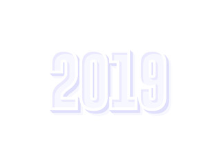 New year 2019. Greeting card design template with number 2019 text design. Vector illustration