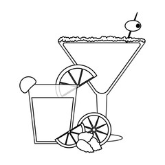 Cocktails and drinks in black and white