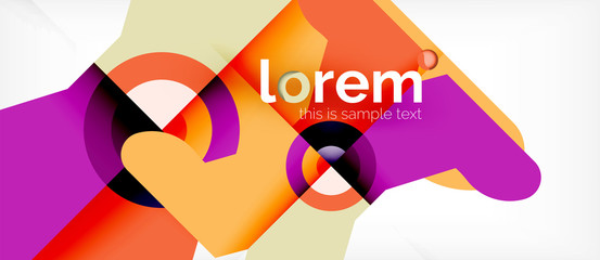 Colorful trendy geometric shapes background