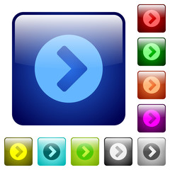 Chevron right color square buttons