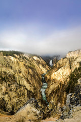 Clouds Above the Falls, Yellowstone, WY