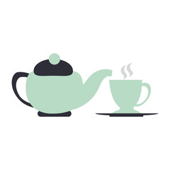 Tea kettle and cup