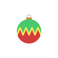 Christmas ball 2 colored line icon. Simple hand drawn color element illustration. Christmas ball outline symbol design from Christmas set