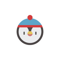 Penguin, Christmas 2 colored line icon. Simple hand drawn color element illustration. Penguin, Christmas outline symbol design from Christmas set