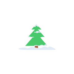 Christmas tree 2 colored line icon. Simple hand drawn color element illustration. Christmas tree outline symbol design from Christmas set