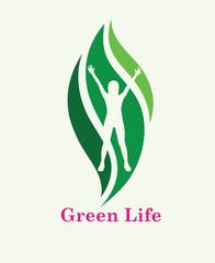 Fototapeta premium Green Life Logo, art vector design