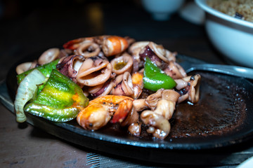 Filipino Style food : Seafood sizzling, Palawan