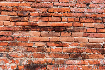 Wall of ancient city made of brick destroy from War in Phra Nakhon Si Ayutthaya Province of Thailand