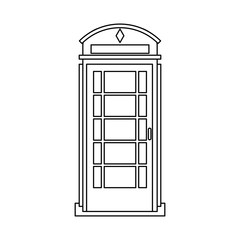 london telephone cabin in black and white