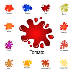 splash of tomato juice icon. Detailed set of color splash. Premium graphic design. One of the collection icons for websites, web design, mobile app