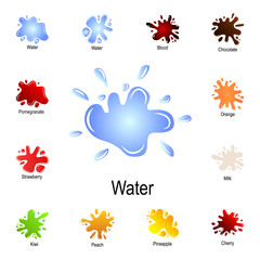 splashing water icon. Detailed set of color splash. Premium graphic design. One of the collection icons for websites, web design, mobile app