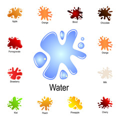 puddle of water icon. Detailed set of color splash. Premium graphic design. One of the collection icons for websites, web design, mobile app