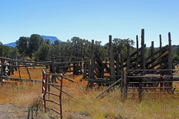Fototapeta na wymiar An Old Abandoned Corral in New Mexico USA