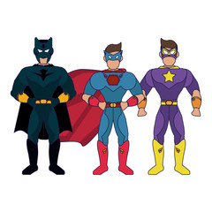 Superheros characters cartoon