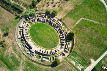 Abandoned ruins of a Roman amphitheater