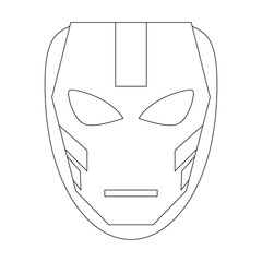 Superhero mask character in black and white