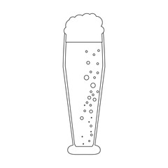 Beer glass cup in black and white