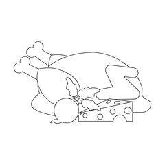 Healthy and fresh food in black and white