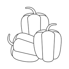 fresh peppers vegetables in black and white