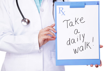 Healthcare professional advicing people to take a daily walk
