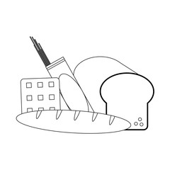 Healthy and fresh food in black and white