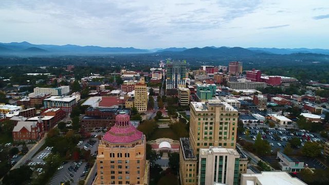 Downtown Asheville North Carolina NC Skyline Aerial