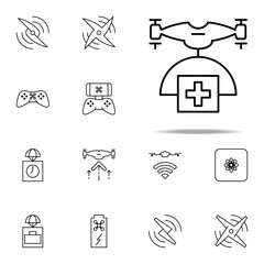 drone with medicines icon. Drones icons universal set for web and mobile