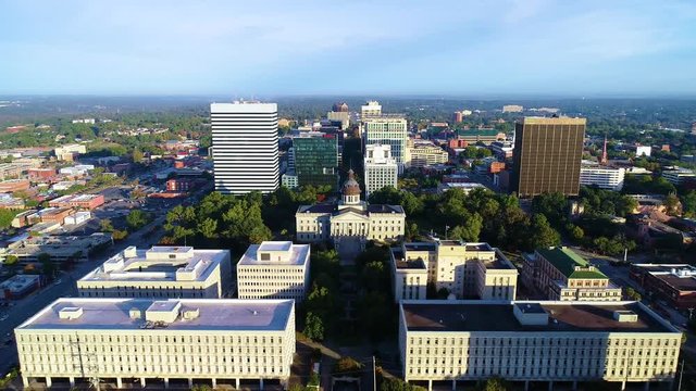 Downtown Columbia South Carolina State House Aerial