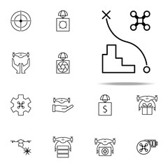 drone flight path icon. Drones icons universal set for web and mobile