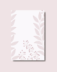 card with monochrome floral decoration