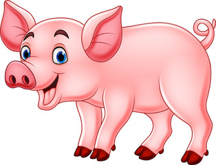 Naklejka premium Cute pig cartoon
