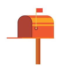 Retro vinatge styed mail box. Flat Style Vector Illustration . Design perfect for mail subscription.