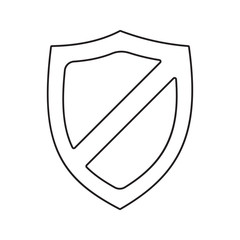 without shield icon. Element of cyber security for mobile concept and web apps icon. Thin line icon for website design and development, app development