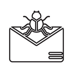 virus in the letter icon. Element of cyber security for mobile concept and web apps icon. Thin line icon for website design and development, app development