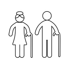 elderly couple icon. Element of cyber security for mobile concept and web apps icon. Thin line icon for website design and development, app development