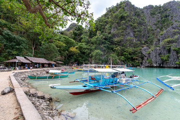Fototapeta na wymiar Best tour spot Kayangan Lake in Coron, Palawan