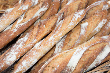 Tasty Crusty Baguettes Background Bread