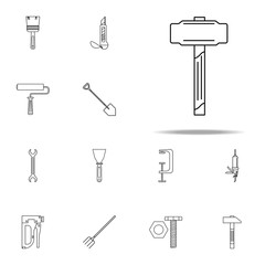 a hammer icon. Home repair tool icons universal set for web and mobile