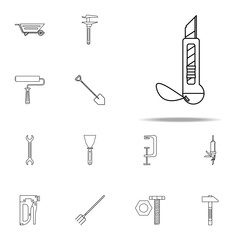 construction knife icon. Home repair tool icons universal set for web and mobile