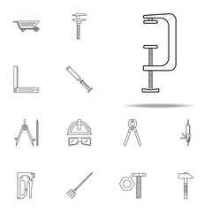 Fototapeta premium building press icon. Home repair tool icons universal set for web and mobile