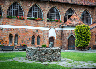 Details of the facade of the castle in Olsztyn, Poland