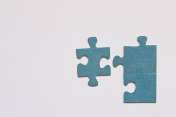 Several pieces of puzzles . Isolated on white background