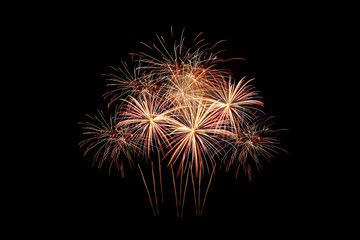 Fototapeta premium Group of beautiful colorful sparkling fireworks