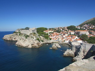Fantastic view of Dubrovnik old town and harbour, Croatia