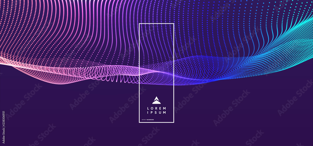 Wall mural abstract science or technology background. graphic design. network illustration with particle. 3d gr