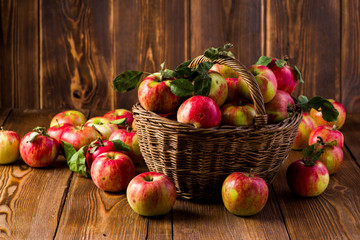 fresh red apples in a basket